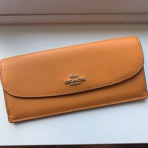 Coach Slim Envelope Clutch Wallet, Mustard